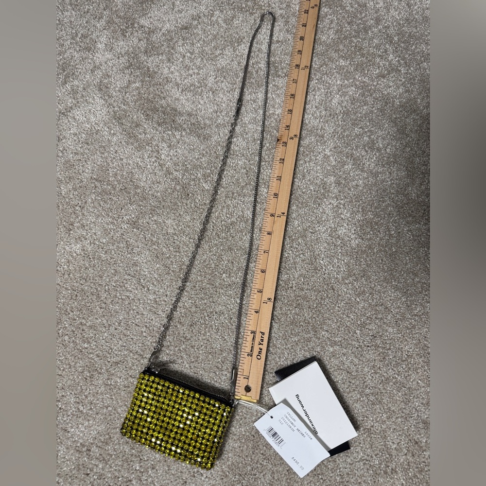 Alexander Wang Nano Rhinestone Crystal Embellished Shoulder Bag NWT in Yellow - Picture 7 of 17